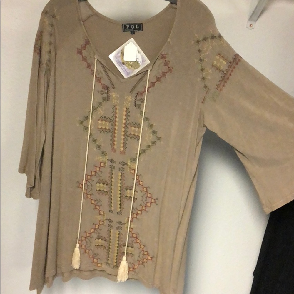 Boho three-quarter sleeve tunic